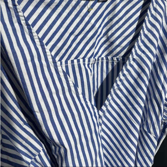 🍍5for25 GAP Blue and White PinStriped Shirt Dress 3/4 Sleeves Size M - Picture 2 of 5